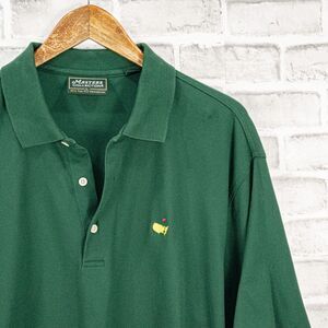 MASTERS Collection Men's 60's Two Ply Golf Polo Shirt Green Pima cotton sz L